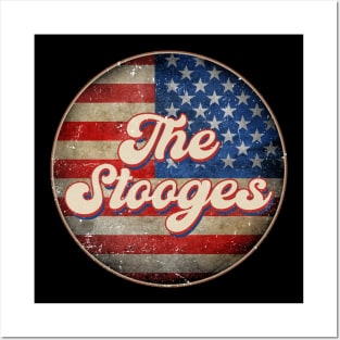 American Flag Personalized Stooges Proud Name Birthday Posters and Art